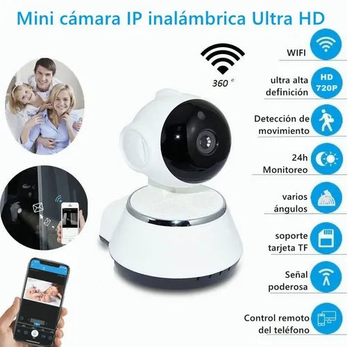 Cámara Interior de Videovigilancia WiFi con Sensor de Movimiento y Grabación 24 Horas - MushaShop