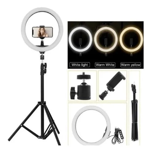 Aro de Luz LED de 12 Pulgadas con Trípode de 2.10 m - Ilumina Tu Mundo con Estilo - MushaShop