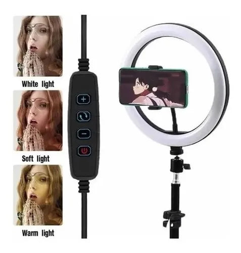 Aro de Luz LED de 12 Pulgadas con Trípode de 2.10 m - Ilumina Tu Mundo con Estilo - MushaShop