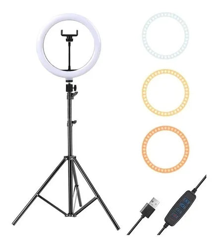 Aro LED 10 Pulgadas con Trípode de 2 Metros - Ilumina tu Creatividad - MushaShop