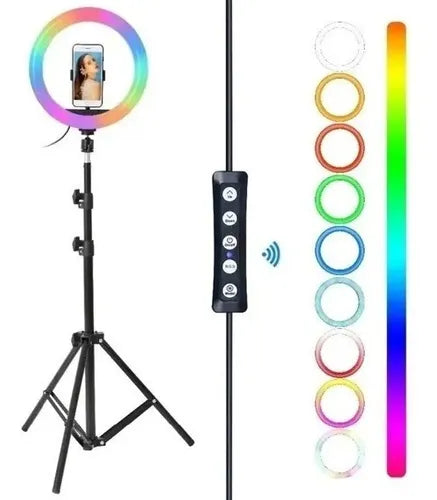 Aro de Luz 12 Pulgadas RGB con Trípode de 2 Metros - Ilumina Tu Creatividad - MushaShop
