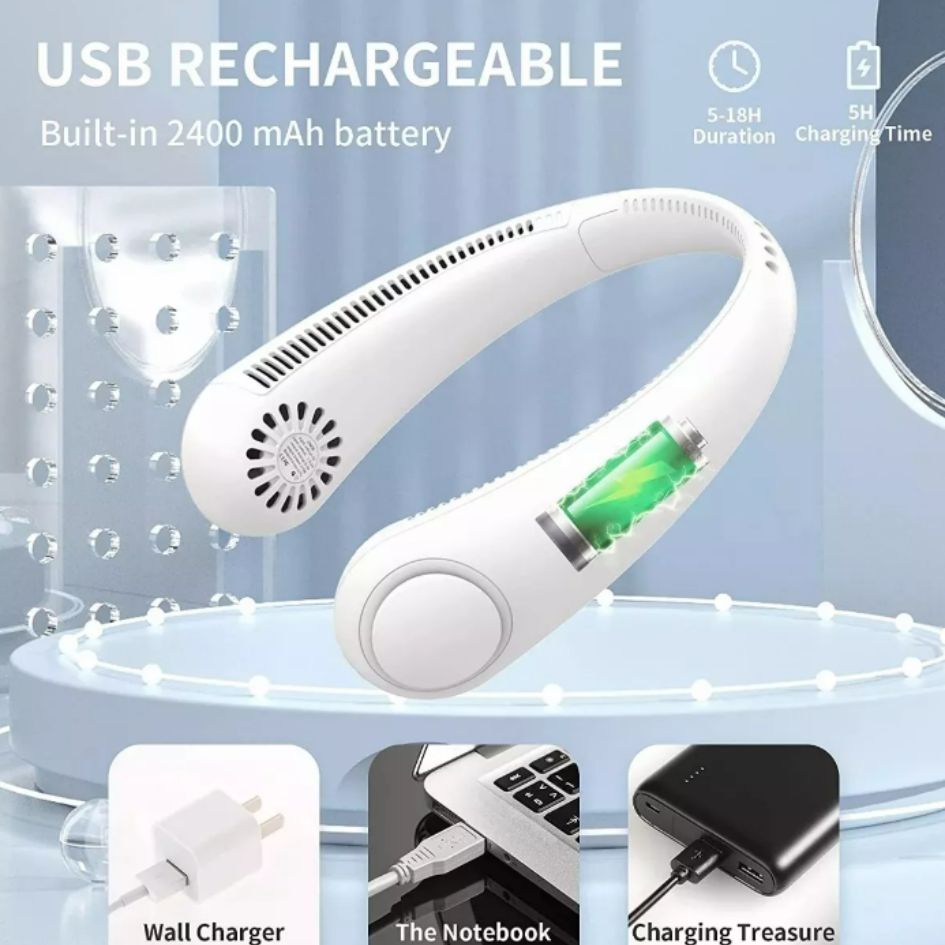 Ventilador de Cuello Recargable Portátil - Frescura y Comodidad en tus Manos - MushaShop