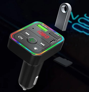 Transmisor para Carro Bluetooth con Cargador USB y Función de Llamadas - MushaShop