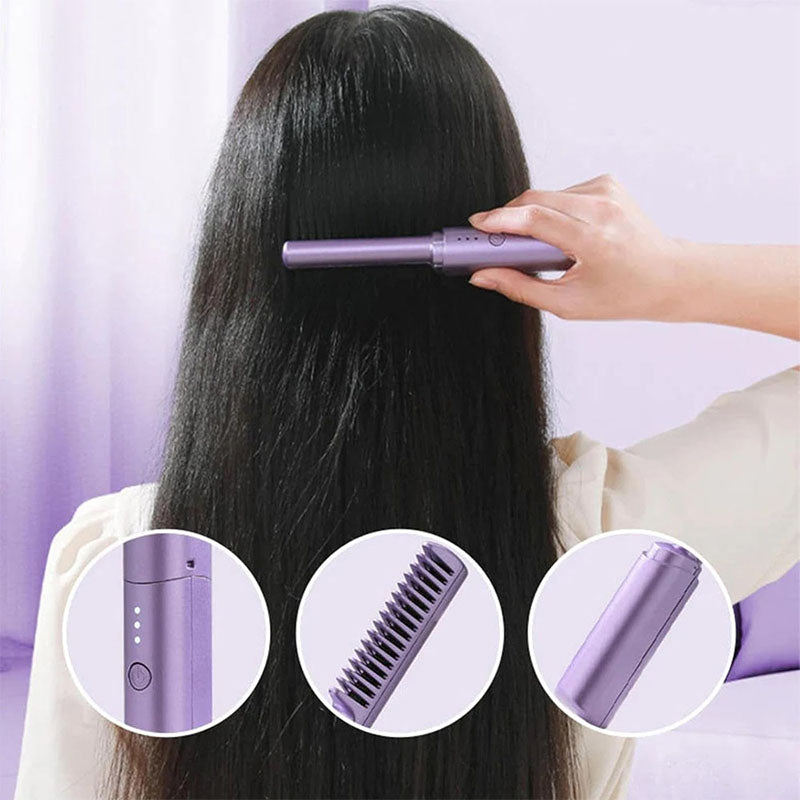 Peine Alaciador Inalámbrico Portable - Tu Aliado para un Cabello Perfecto en Cualquier Lugar - MushaShop
