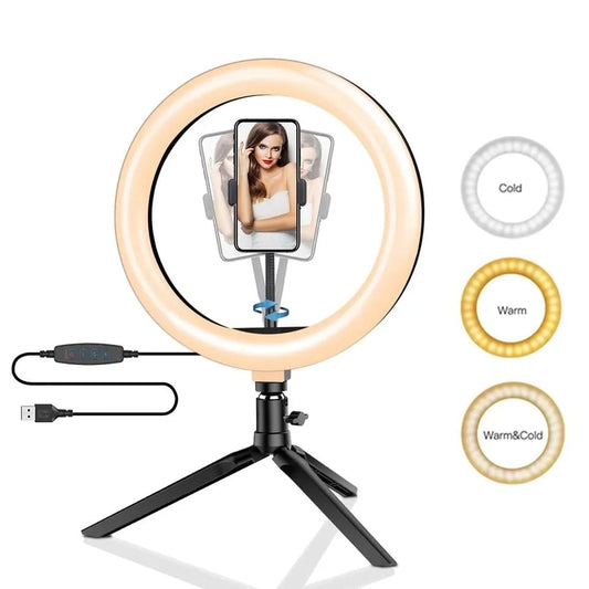 Aro LED 8 Pulgadas con Mini Trípode - Ilumina Tu Espacio con Flexibilidad y Estilo - MushaShop
