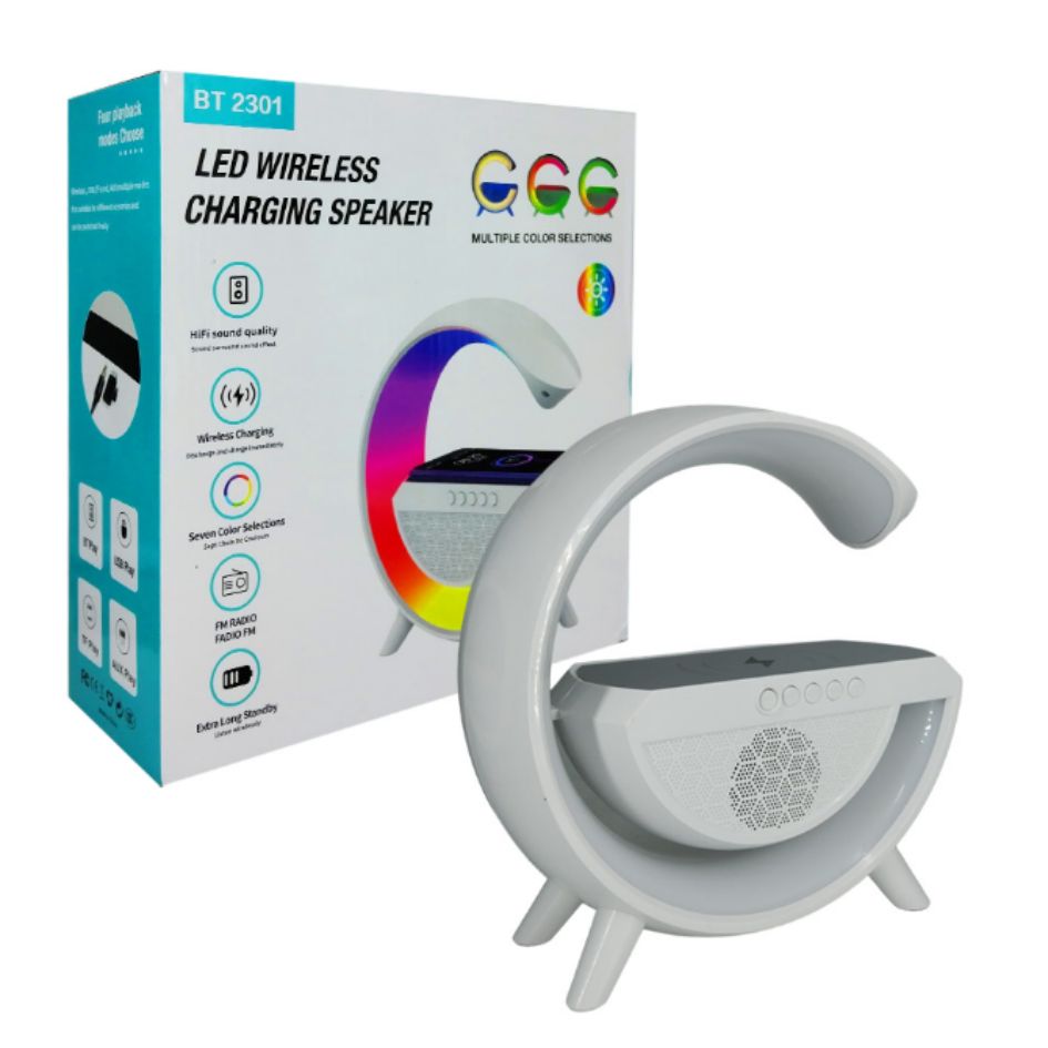 Bocina Inalámbrica Portátil Multicolor LED con Cargador Inalámbrico - MushaShop